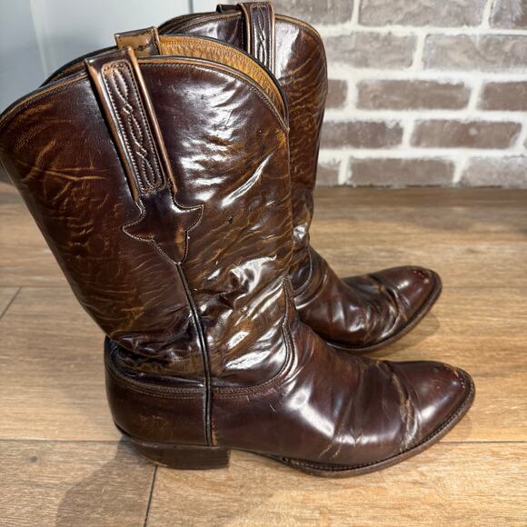 Lucchese Brown Mens Size 12 Mid Calf Boots - Picture 5 of 8